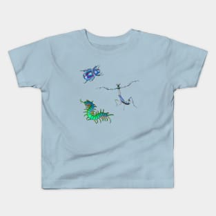 Blue and Green Bugs Mini Pack Kids T-Shirt